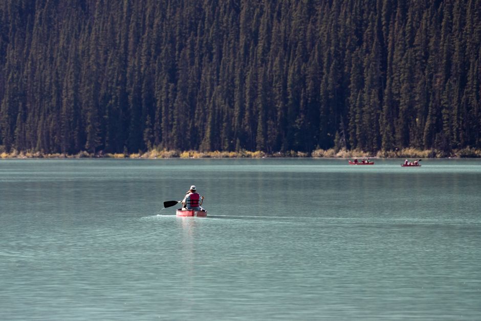 Canoe on a lake